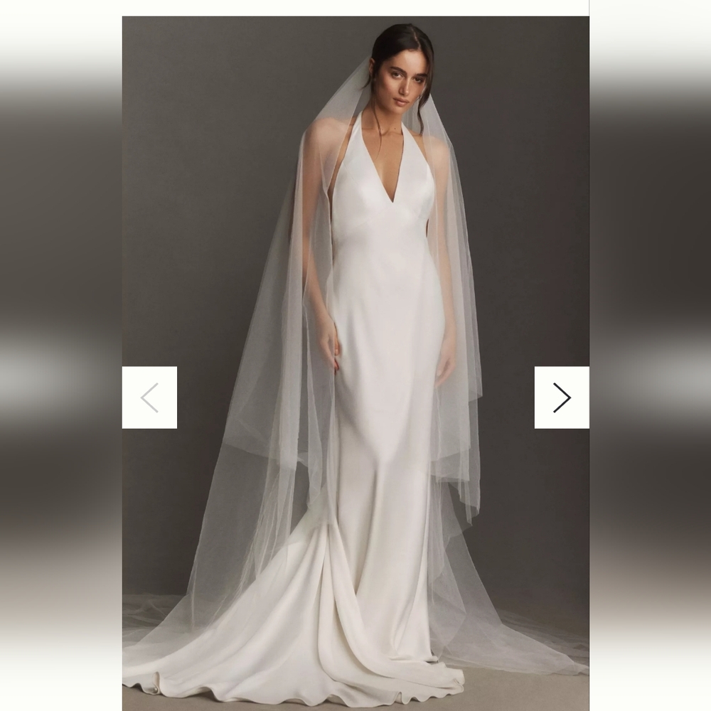 Watters Clean Cathedral Blusher Veil in Ivory NWOT